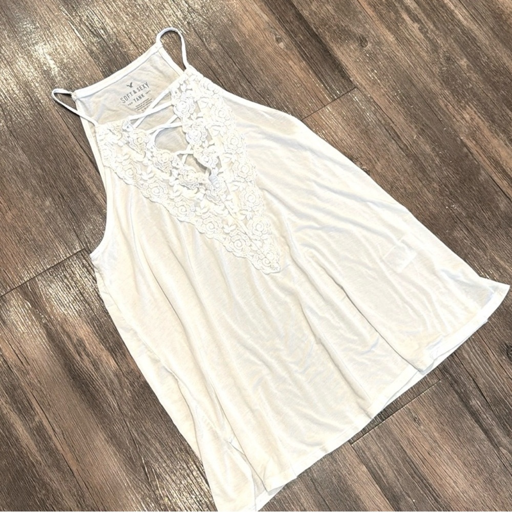 American Eagle Soft & Sexy White Lace Tank Top | NWOT | Size Small